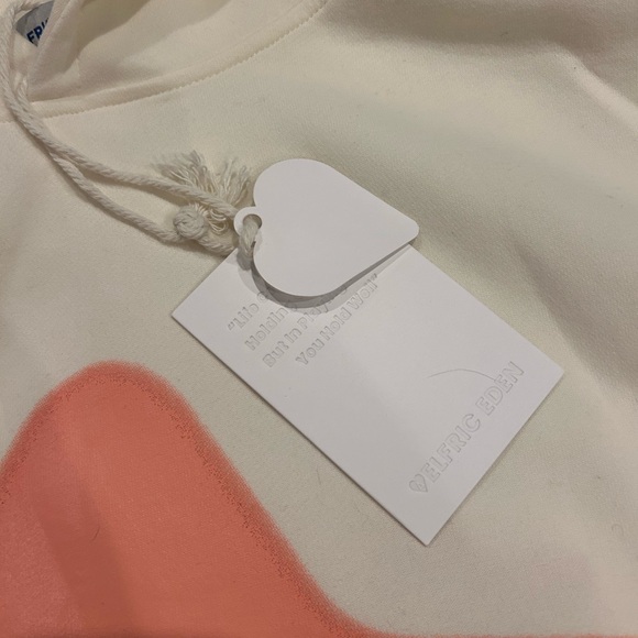 NWT Aelfric eden pink star hoodie white sweatshirt embroidered small oversized - Picture 3 of 4